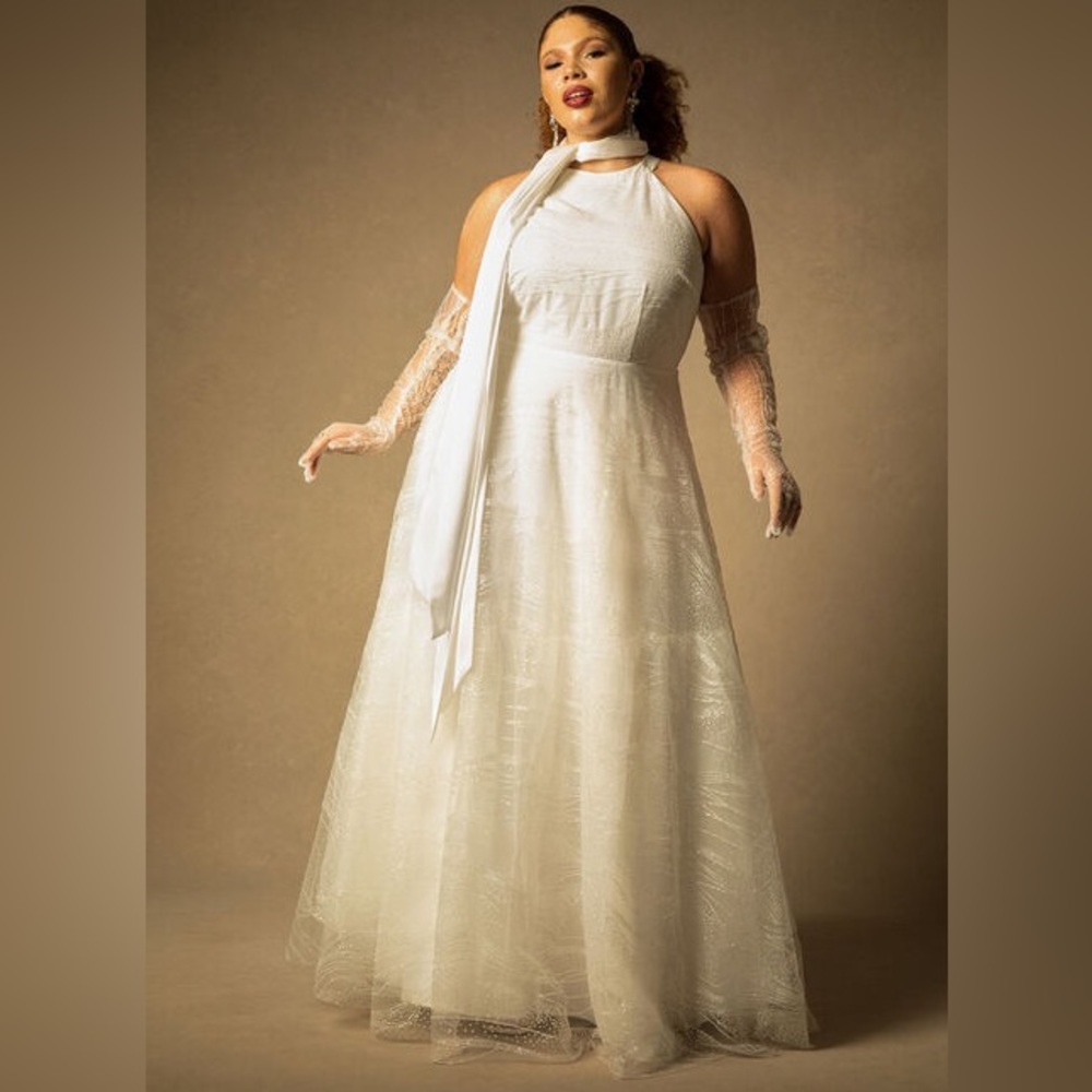 Halter Glitter Wedding Gown